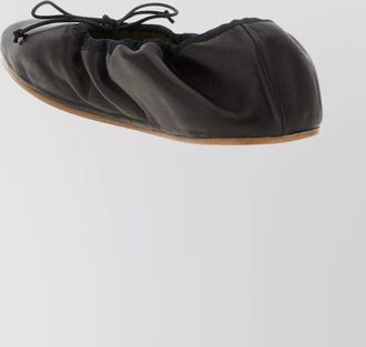 The Row round toe ballet flats with bow detail