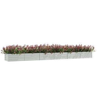 Berkfield Home Garden Raised Bed 600x80x45 cm Galvanized Steel Silver | Size: 600 x 80 x 45 cm