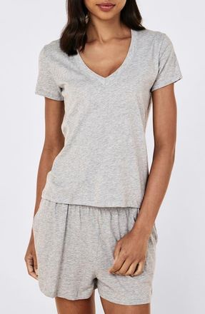 Papinelle Sleepwear Jada Organic Cotton V-Neck Pajama Top in Grey at Nordstrom, Size X-Large