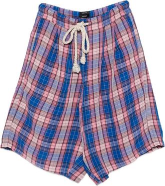 R13 Plaid Drawstring Shorts