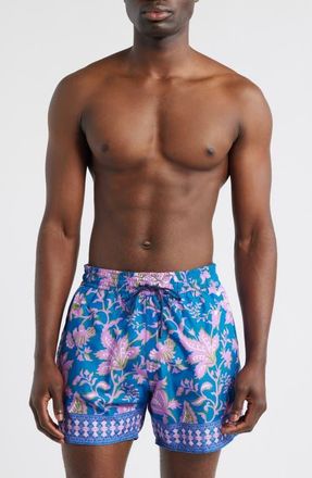 Etro Roma Floral Swim Trunks in Stampa F.do Blu at Nordstrom, Size Xx-Large