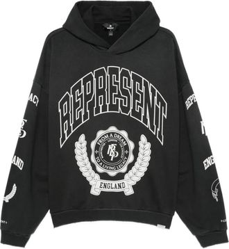 Represent Zwarte Grafische Print Hoodie - Heren - Hoodies - Zwart - M - Katoen - Hoodies & sweatvesten