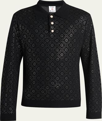 Casablanca Mens Hot Fix Monogram Long-Sleeve Shirt