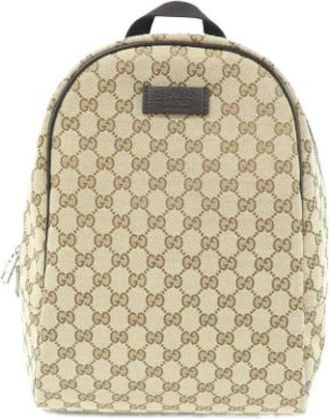 Gucci Pre-owned Vintage GG Canvas Rugzak - Dames - Vintage Rugzakken - Beige - ONE Size - Vintage
