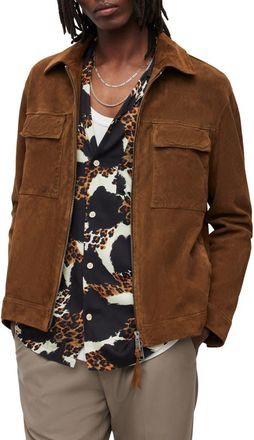 AllSaints Cozza Suede Jacket in Mocha Brown at Nordstrom, Size X-Small