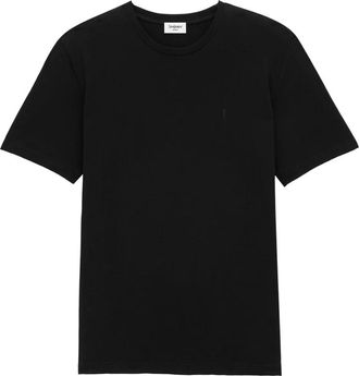 Saint Laurent Zwarte T-shirts en Polos met Cassandre Logo - Heren - T-shirts - Zwart - S - Katoen - Tops