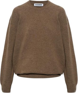 Jil Sander Jersey de Lana con Cuello Redondo - Knitwear - Mujer - Marr&oacute;n - XL