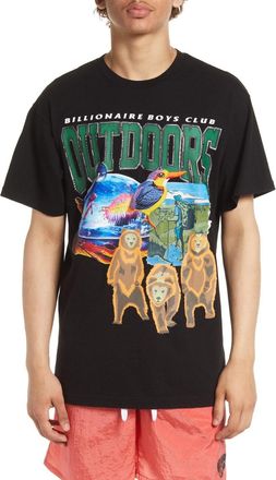Billionaire Boys Club BB Outdoors T-Shirt Men Black Graphic Crew Neck FROG419