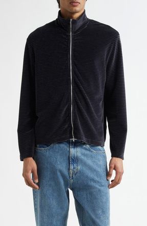 Our Legacy Phantom Stripe Shrunken Velour Zip Jacket in Phantom Stripe Velour at Nordstrom, Size 34 Us