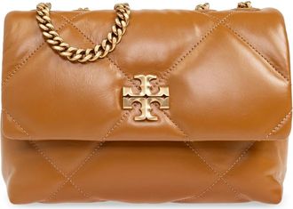 Tory Burch Kira Diamond Small Schoudertas - Dames - Schoudertassen - Bruin - ONE Size - Leer - Tassen