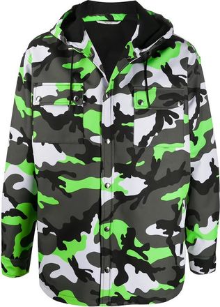 Valentino Garavani Camouflage Print Hooded Jacket