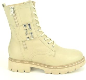 Nero Giardini Beige Veterlaarsjes - Dames - Veterlaarzen - Beige - 38 EU - Leer - Schoenen