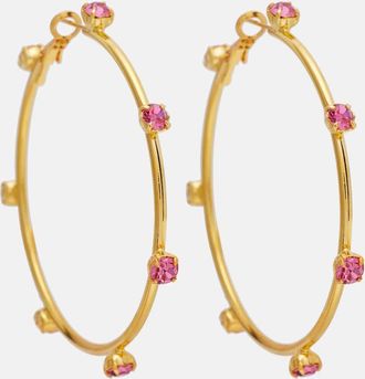 Magda Butrym Orecchini a cerchio bagnati in oro con cristalli