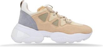 Hogan Sneakers van su&egrave;de met veters - Dames - Sneakers - Beige - 37 EU - Su&egrave;de - Schoenen