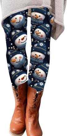 Generic Christmas Tights for Women UK Xmas Leggings Gym Fitness Running Pants High Waisted Merry Christmas Workout Tights, Z02-Purple, XL