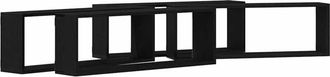 vidaXL Vidaxl - Estante De Pared Con Estante 4 Pcs Roble Negro 80 X 15 X 26 Cm