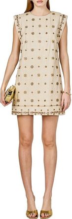 endless rose Beaded Minidress in Natural at Nordstrom, Size X-Small