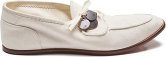 Suicoke coin-embellished loafers - unisex - Rubber/Suede/Suede/Leather - 10 - White