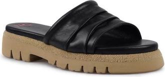 National Comfort Ferna Platform Slide Sandal in Black Leather at Nordstrom, Size 10