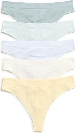 Nordstrom Rack 5-Pack Everyday Seamless Thongs in Blue Ancient Multi at Nordstrom Rack, Size X-Small