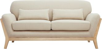Miliboo Sof&aacute; N&oacute;rdico 2 Plazas Beige Madera Yoko
