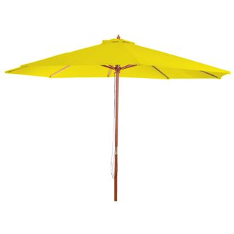 Hhg [nunca Usado] Sombrilla Florida, Sombrilla De Jard&iacute;n Sombrilla De Mercado, &Oslash; 3,5m Poli&eacute;ster/madera 7kg, Amarillo