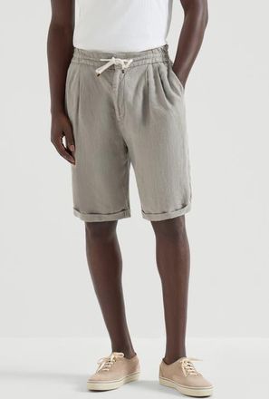 Brunello Cucinelli Gabardine Bermuda shorts in Khaki at Nordstrom, Size 48 It