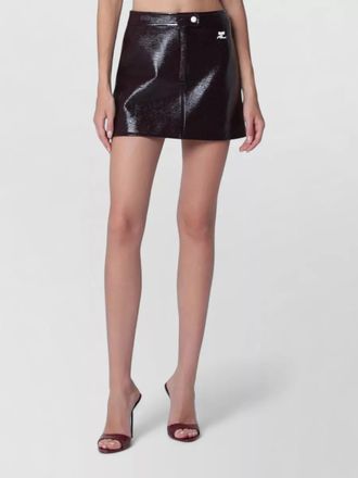 Courr&egrave;ges high waist mini shorts shiny buttons