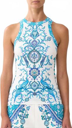 Camilla Jersey Tank Top In Isnik Lullaby