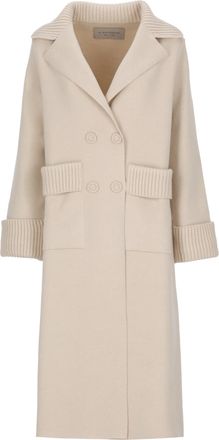 D.exterior Beige Wool Double-Breasted Coat
