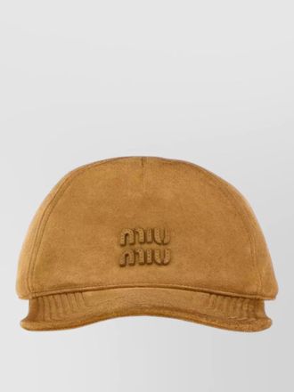 Miu Miu suede baseball cap curved brim design