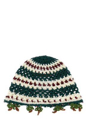 Alanui Green Crochet Beanie Cap