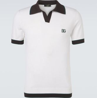 Dolce & Gabbana DG wool and silk polo shirt