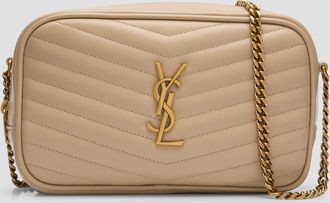Saint Laurent Lou Mini YSL Camera Bag in Smooth Quilted Leather