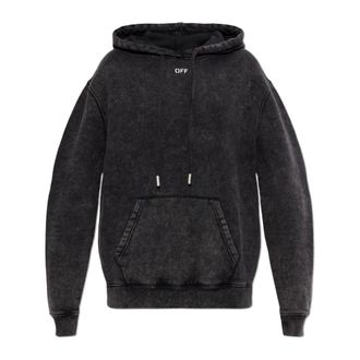 Off-white Hoodies, female, Black, Size: 2XS Arrows Acid-wash Hoodie
