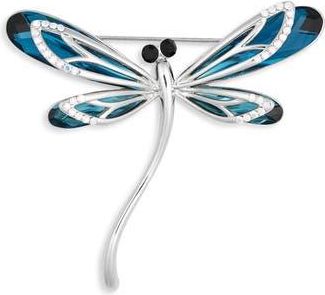Eye Candy Los Angeles Azalea Dragonfly Brooch in Silver at Nordstrom Rack
