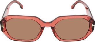 Tom Ford Veronique Brown Geometric Mens Sunglasses FT0917 72E 55