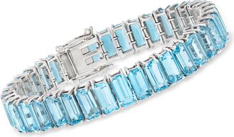 Ross-Simons Sky Blue Topaz Tennis Bracelet in Sterling Silver