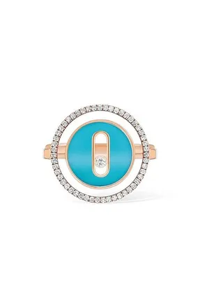 Messika Lucky Move Turquoise & Diamond Ring in Turquoise/Gold at Nordstrom, Size 6.5
