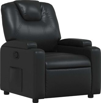 vidaXL Sill&oacute;n Reclinable De Piel Sint&eacute;tica Negra Vidaxl