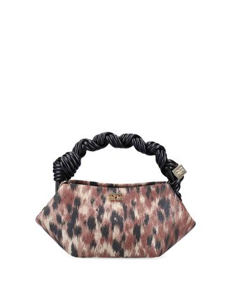 Ganni Mini Shoulder Bag In Blue Taffeta