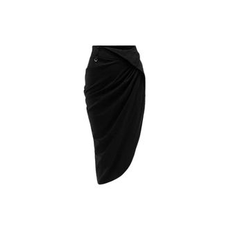 Jacquemus Midi Skirts, female, Black, M, Draped Skirt