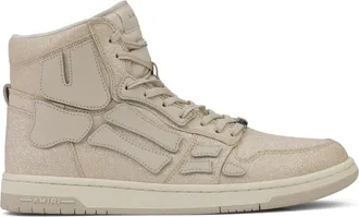Amiri Beige Crystal Skel Top Hi Sneakers