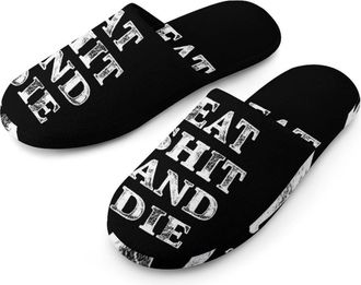 Generic Eat Shit And Die Mens House Slippers Slip Indoor Slipper On Shoes Warm Outdoor