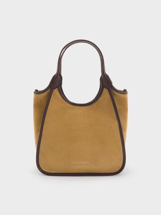 Charles & Keith Mini Sianna Contrast-Trim Tote Bag