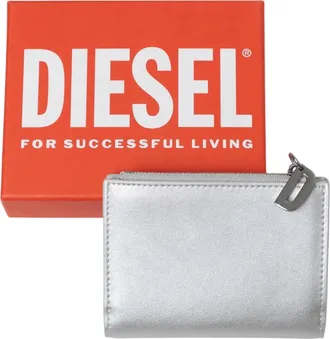 Diesel Lederen portemonnee met dubbele vouw (Wit)