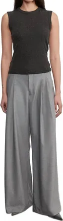 Enza Costa Sleeveless Crew Top In Charcoal