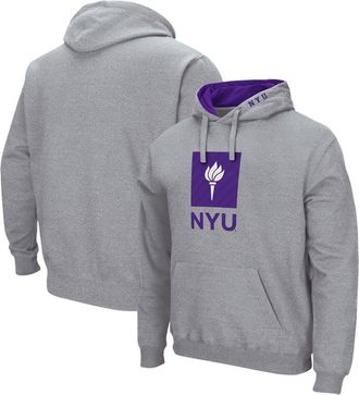 Colosseum Mens Colosseum Heathered Gray NYU Violets Arch & Logo 3.0 Pullover Hoodie in Heather Gray at Nordstrom, Size Xx-Large