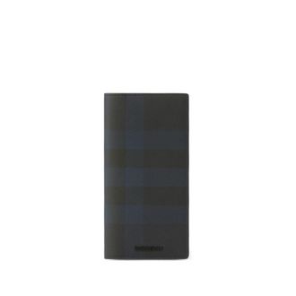 Burberry Mens Check Leather Long Wallet