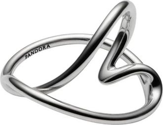 Pandora Organisch gevormde hartring - Dames - Ringen - Grijs - 52 MM - Accessoires